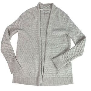 Loft Small Oatmeal Open Front Sweater
